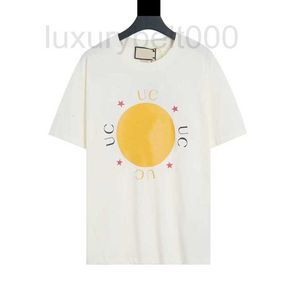 Men's T-Shirts designer 23 New Yellow Circle Letter Printing T-shirt Short Sleeve Pure Cotton Round Neck Casual Loose and Women's BK7M