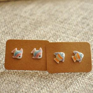 Stud Earrings Cartoon Animal For Women Colorful Ceramic Fish Earring Handmade Painted Cute Ear Accessories Fashion Jewelry Gift