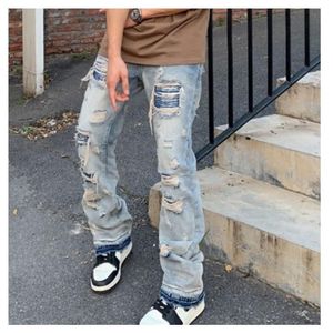 Men s Jeans Ripped Y2k Streetwear Pants Men Trousers Slim Harajuku Man Hip Hop Fashion Baggy Grunge Trendyol Stacked Clothing 2301306I
