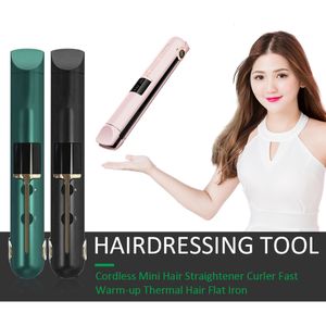 Hair Straighteners Professional 2 in 1 Straightener Mini Curler Thermostatic Fast Heat Flat Iron Curling Travel Waver Plate 230831