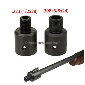 Aluminum Ruger 1022 10/22 Muzzle Brake Adapter 1/2X28 5/8X24 .750 Barrel End Thread Protector Combo .223 .308 Drop Delivery