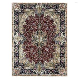 Carpets Persian Carpet Hand Knotted Silk For Living Room Red Colour Bedroom Rug Size 9'x12'