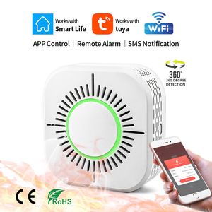 Other Alarm Accessories WiFi Function Tuya Smart Life Family Parlor Child Room Home Kitchen Smoke Detector PIR Sound Light Sensor 230830