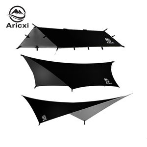 Tents and Shelters Aricxi tarp 210t polyester Ultralight Tarp Outdoor Camping black silver coating Anti-ultraviolet square hexagon sun shelter tarp 230830