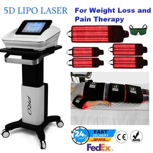 LIPOLASER MASKIN FAT BURNER Bärbar fettsugning Slimming 5D MAXLIPO Viktminskningsmärta Terapi Salong Använd Röd ljusterapi Lampa Dual våglängdsutrustning