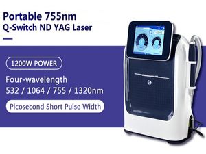 Big Power 1200W Laser Q-Switch Nd Yag Pikosekunden-Laser-Tattoo-Entfernungsmaschine Carbon Black Doll Facial für Lazer Tattoo-Entfernung Hautaufhellungsausrüstung