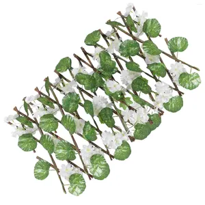 Cortina de decoração de jardim, suporte de treliça de madeira, flor imitada, painéis de triagem artificial