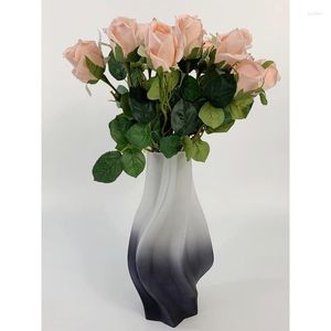 Decorative Flowers 1Pc Artificial Silk Roses With Long Stems Realistic For Wedding Bridal Shower Centerpieces Party Home Table Decor