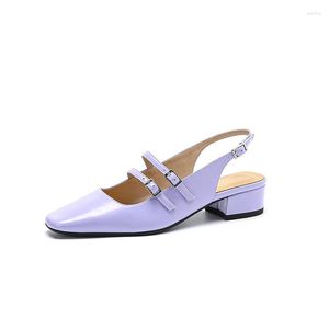 Klänningskor läder kvinnor spänne pump damer summa våren hösten svart silver beige rosa gul lila grön rygg rem