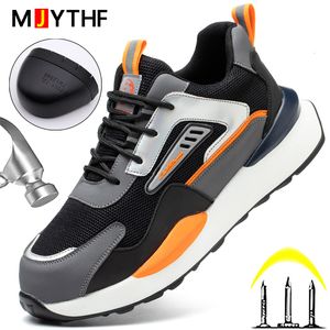 Boots High Quality Indestructible Safety Shoes Men Work Sneakers Light Security Puncture Proofwork Steel Toe 230830