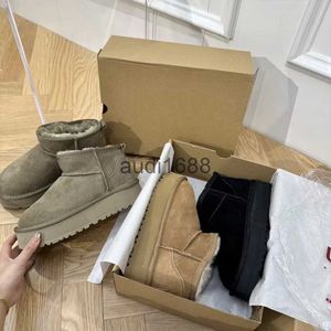 المصمم الكلاسيكي Ultra Mini Boots Snow Boot Platform النساء رجال فراء الأغنام تسمان تازان تازن كستناء الرمال بذور بيج Driftwood الأسترالية في الكاحل الشتوي