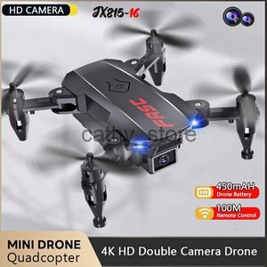 Simulators Mini Drone Helicopter JX815-16 Remote Control Drone 480p HD Dual Cameras GPS WiFi RC Quadcopter för nybörjare Boys Children Gift X0831