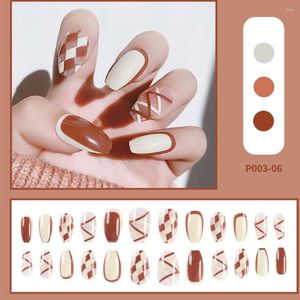 Unhas Falsas DIY Nail Art Press On Flames Design Set Patch Extensions Cobertura Completa Falsa