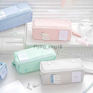 Pencil Bags Compartment Purple Large Pencil Case Pen Bag School Student Pencil Cases Cosmetic Bag Stationary Organize Office Supply HKD230831