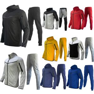 THNK Designers Hoodies Terno Esportivo Masculino Primavera e Outono Casaco Calças Finas Hoodie Moda Tech Pant Mens Jaquetas Homens Moletons