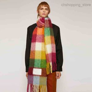 Autumn Multicolor Plaid Scarf Fringed Ac the Rainbow Fashion Shawl Mens and Women