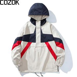 Мужские куртки японская университетская куртка мужская уличная лоскут цветовые блок палач