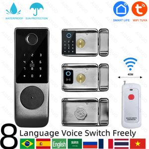 Key Lock TUYA WIFI outdoor waterproof smart lock fingerprint biometric digital with remote control electronic door 230830