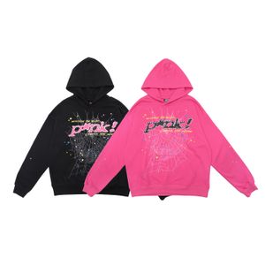 Women Hoodie Men's Hoodies Designer Sweatshirts Quality Sweatshirt Couple Sweater Clothing Fashion Tracksuit Black White Pink Spider Web Graphic S-XXL