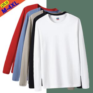 Homens camisetas Navio livre camisetas Homens Mulheres Algodão Plain Tees Manga Longa Sólida Básica Camisetas Masculino Feminino Slim Fit Camiseta Menino Menina Plus Size 230830