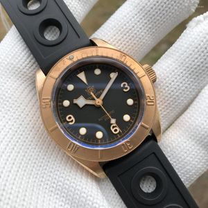 Armbandsur SteelDive Brand BGW9 Blue Luminous 41mm Bronze Case Sapphire Glass 200m Watertproof NH35 Automatisk dykklocka Reloj Bezel