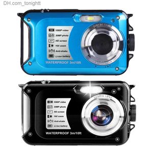 Filmadoras 2.7 polegadas Câmera de vídeo ao ar livre 10FT Underwater 1080P FHD Recorder 30MP Digital 16X Zoom Self-Timer Detecção facial Q230831