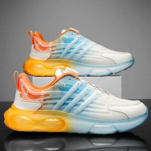 Jelly Sole Gradient Candy Color Sneakers Men's Casual Sports Shoes Nya mångsidiga sporttränare Green Blue Orange