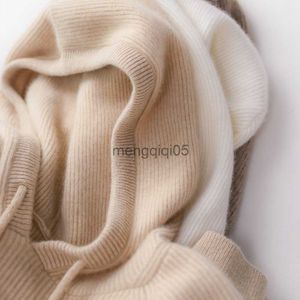 Pulls pour femmes Automne hiver pull en cachemire à capuche femme pull en vrac pure laine à capuche langoureux vent paresseux tricot base à capuche HKD230831