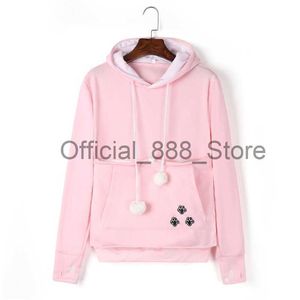 Moda bonito pet portador titular hoodies mulheres moletons homens unisex canguru cão gato bolsa grande bolso casaco inverno tops x0831