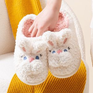 Slippers Cute Cartoon Rabbit Cotton Women Winter Home Indoor Shoes for Soft Furry Non Slip Warm Plush Y 230831