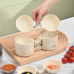 Placas 6 Pçs/set Dupla Mergulhando Prato Com Suporte De Armazenamento Chopstick Stand Grau Salada Molho Pimentão Em Pó Tempero Molho Tr