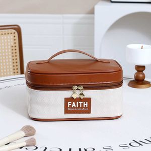 Runhui New Lingge Square Makeup Bag Cosmetics Storage Bag Travel Wash Bag Light Luxury Makeup Bag High Beauty Value 230831