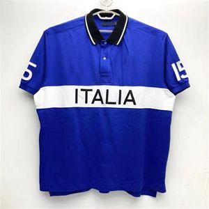 Camicie casual da uomo italiane T-shirt a maniche corte ITALIA in puro cotone 100% di alta qualità con tecnologia di ricamo moda tha324o