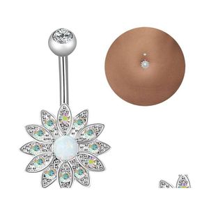 CAR DVR NAVEL Bell Button Rings Style 3 Pieces 14g Rostfritt stål Belly Ring Barbell Lady Flower Body Perforation Drop Delivery Jewely Dhauy