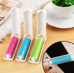 Portable folding hair removal brushes Reusable Washable Lint Roller Sticky Silicone Dust Wiper Pet-Hair Remover Cleaning Brush A0301