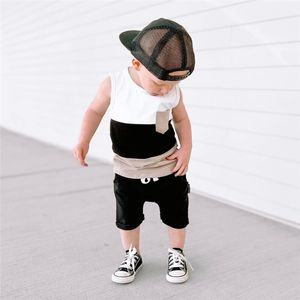 Clothing Sets Casual Kids Baby Boys 2 Piece Clothes Toddler Infant Sleeveless Tank Tops Elastic Waist Shorts Summer OutfitClothing
