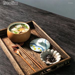 Bowls Japanese Ceramic Retro Stew Pot Kitchen Soup Cup Steamed Egg Bowl Simple Bird's Nest With Lid Pottery Breakfast Tableware