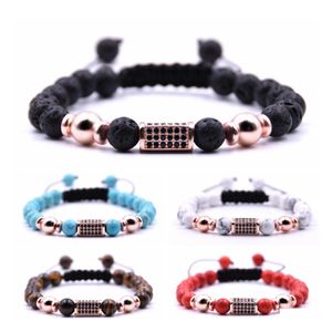 car dvr Beaded Strands 10Pc/Set Fashion With 8Mm Natural Stone Lucky Round Beads Woven Bracelet For Women Men Charm Jewelry Drop Delivery Br Dhvxg