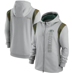 Herrjackor Green Bay Men Sweatshirt Packers Sport Coat Fanatics Defender Full-Zip American Zip Up Hoodie Jacket250n