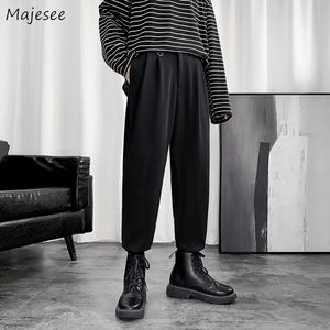 Frauenhose Capris Männer Knöchel-Länge Hosenbündel Füße High Street Plus Size S-3xl Solid drapiert plissierte lässige japanische Japan-Hosen Dark Academia 230301