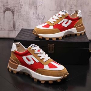 2023 Color matching Men's Casual Shoes Sneaker Flat Shoes Imitation deer skin Comfortable Elastic Sports Running Non-slip Male Shoes Vulcanized Shoes