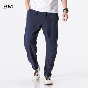 Kadın pantolon kapris boyutu artı 5xl pamuk keten harem pantolon erkekler yaz kemer jogger pantolon erkek pantolon Çin geleneksel kıyafetleri 230301