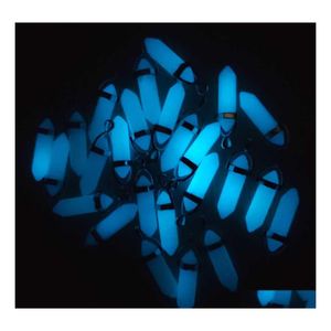 CARROS DE CARROS DE CARROS AZUL Blue Luminous Hexagonal Prism Point Glow Light Pingents for Nectary Jewelry, fazendo componentes de conclusões de entrega de gota dhzij