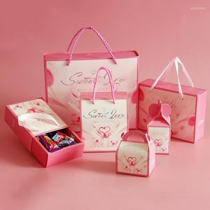 Present Wrap 10st Flamingo Portable Candy Paper Packaging Box Cake Chocolate Cookies Wedding Favors Party Supplies