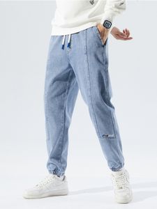 Mäns jeans vårhöst plus storlek baggy jeans män svart blå stretch bomull denim joggers last byxor avslappnad lös harem jean byxor 8xl 230301