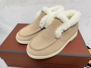 Realfine Boots 5A LP Loropiana 3603 Замшевая открытая прогулка Chukka Angle Boot для женщин с размером коробки 34-41