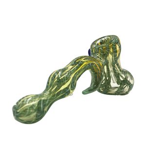 Pipa da fumo Hammer Bubbler da 7 pollici di alta qualità con base piatta e design rovesciato, realizzata in vetro borosilicato di alta qualità