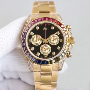 Prosty zegarek automatyczny ruch Rainbow Ring Diamond zegarek zegarek ze stali nierdzewnej Watch Sapphire Mirror Deep Waterproof