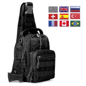 Bolsas ao ar livre 600d Bolsa de ombro tático militar EDC Backpack Backpack à prova d'água Campo de camuflagem do exército de camuflagem 230228