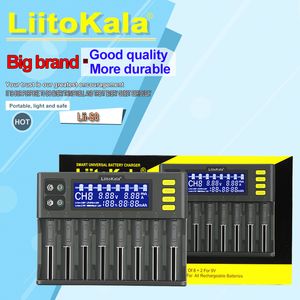 LiitoKala Lii-S8 8 Slots LCD Battery Charger for Li-ion LiFePO4 Ni-MH Ni-Cd 9V 21700 20700 26650 18650 RCR123 18700 32700